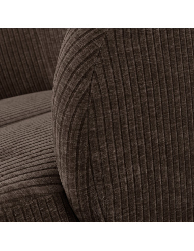Fauteuil Mojo Pivotant Tissu côtelé tissé brun woood
