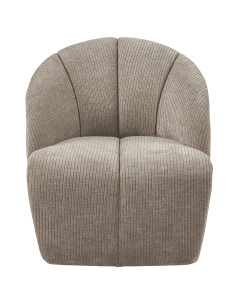 Fauteuil Mojo Pivotant Tissu côtelé tissé jaune brun woood 2