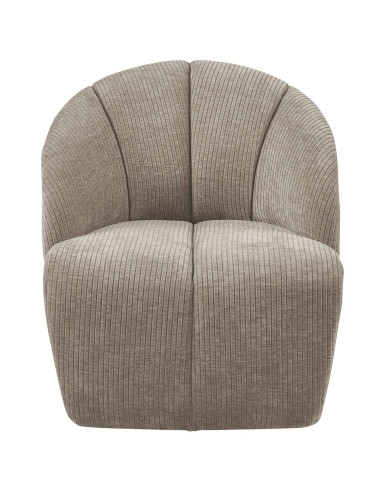 Fauteuil Mojo Pivotant Tissu côtelé tissé jaune brun woood