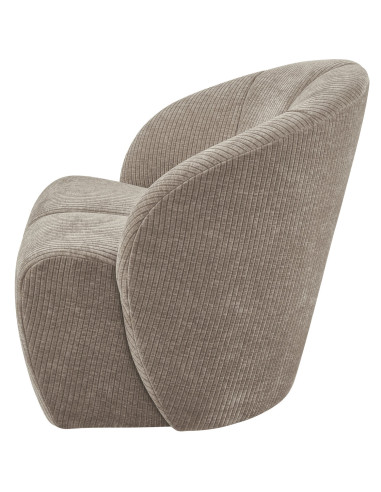 Fauteuil Mojo Pivotant Tissu côtelé tissé jaune brun woood