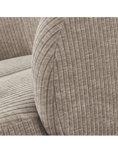 Fauteuil Mojo Pivotant Tissu côtelé tissé jaune brun woood