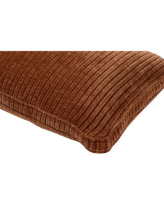 Mojo coussin cuir tissu côtelé tissé brun rouille woood 2