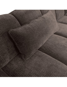 Mojo coussin cuir tissu côtelé tissé brun woood 2