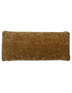Mojo coussin cuir tissu côtelé tissé jaune brun woood