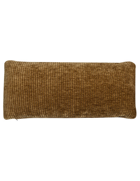 Mojo coussin cuir tissu côtelé tissé jaune brun woood