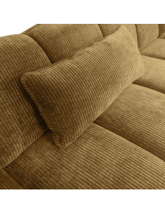 Mojo coussin cuir tissu côtelé tissé jaune brun woood 2