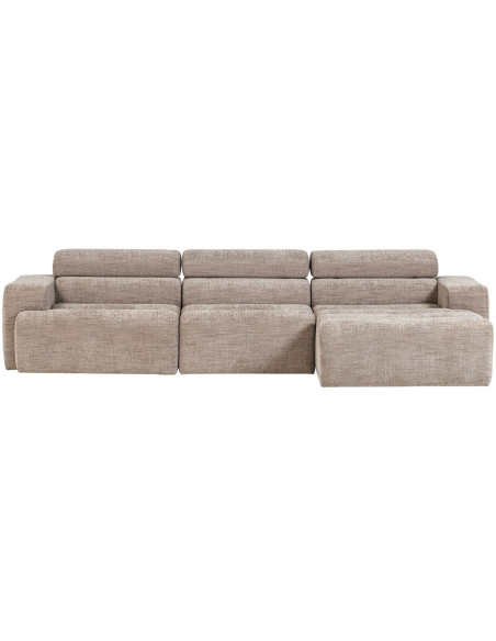 Canapé chaise longue droite Novi tissu mélangé naturel woood