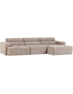 Canapé chaise longue droite Novi tissu mélangé naturel woood 2