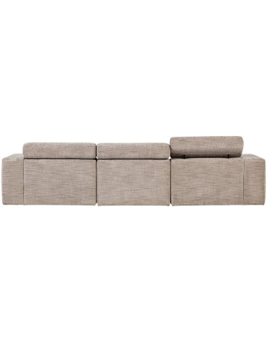 Canapé chaise longue droite Novi tissu mélangé naturel woood