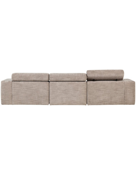 Canapé chaise longue droite Novi tissu mélangé naturel woood