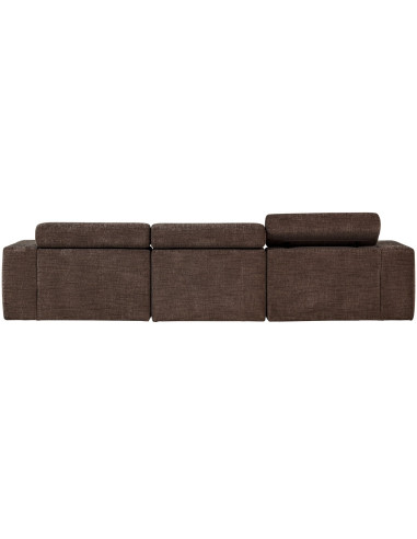 Canapé chaise longue droite Novi tissu mélangé marron foncé woood