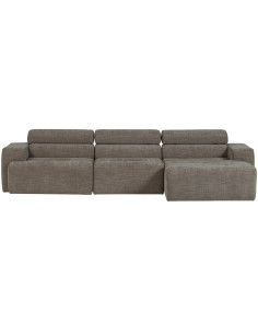 Canapé chaise longue droite Novi tissu mélangé gris woood