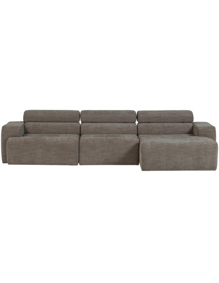 Canapé chaise longue droite Novi tissu mélangé gris woood