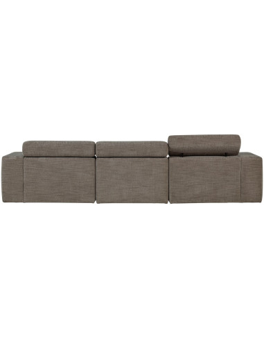 Canapé chaise longue droite Novi tissu mélangé gris woood