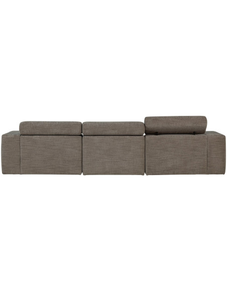 Canapé chaise longue droite Novi tissu mélangé gris woood