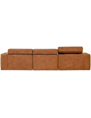 Canapé chaise longue droite Novi tissu mélangé orange woood