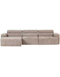 Canapé chaise longue gauche Novi tissu mélangé naturel woood