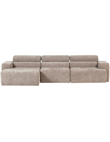 Canapé chaise longue gauche Novi tissu mélangé naturel woood