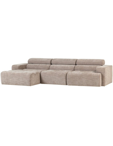 Canapé chaise longue gauche Novi tissu mélangé naturel woood