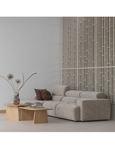 Canapé chaise longue gauche Novi tissu mélangé naturel woood