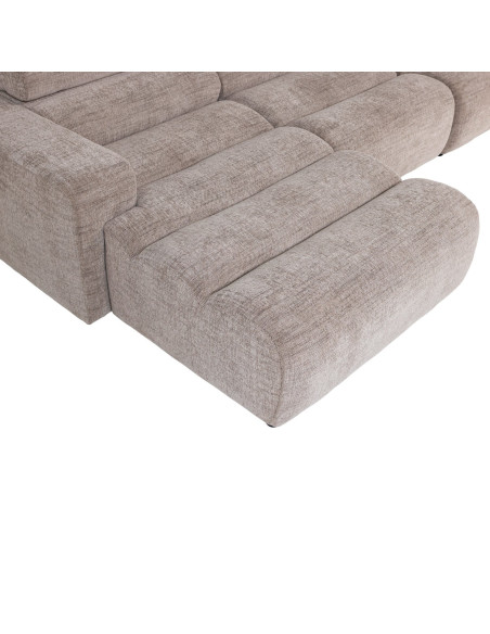 Canapé chaise longue gauche Novi tissu mélangé naturel woood