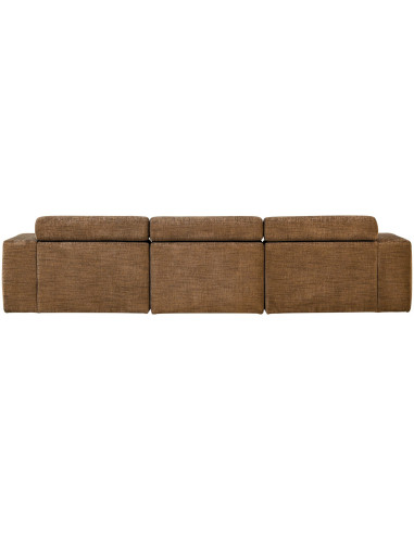 Canapé chaise longue gauche Novi tissu mélangé caramel woood