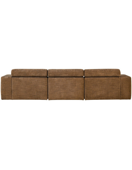 Canapé chaise longue gauche Novi tissu mélangé caramel woood