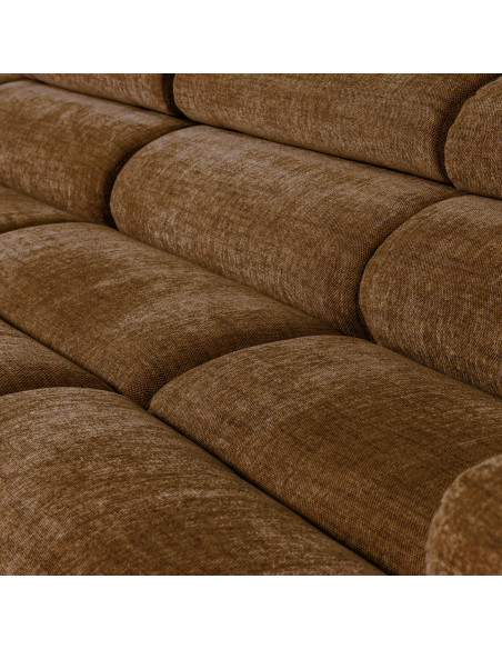 Canapé chaise longue gauche Novi tissu mélangé caramel woood