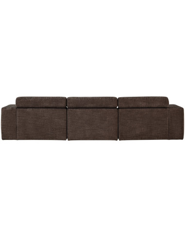 Canapé chaise longue gauche Novi tissu mélangé marron foncé woood