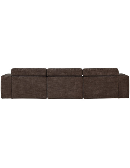 Canapé chaise longue gauche Novi tissu mélangé marron foncé woood