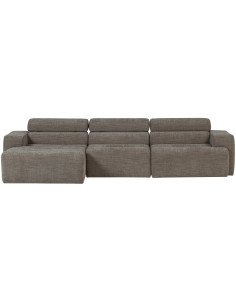 Canapé chaise longue gauche Novi tissu mélangé gris woood
