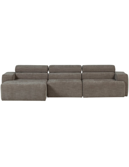 Canapé chaise longue gauche Novi tissu mélangé gris woood