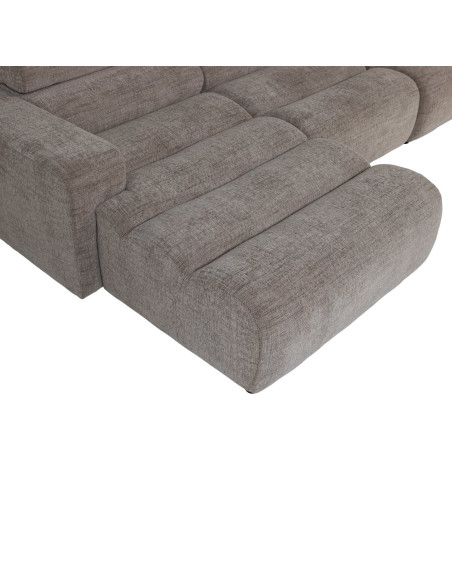 Canapé chaise longue gauche Novi tissu mélangé gris woood