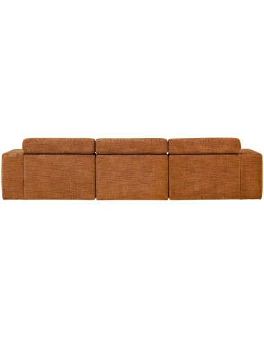 Canapé chaise longue droite Novi tissu mélangé orange woood
