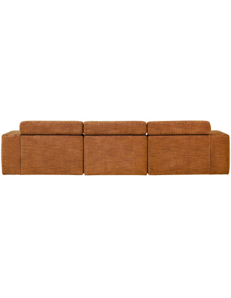 Canapé chaise longue droite Novi tissu mélangé orange woood