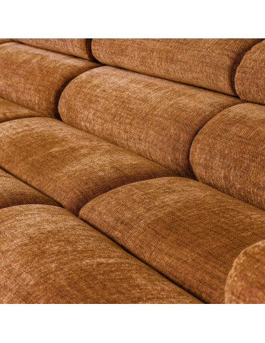 Canapé chaise longue droite Novi tissu mélangé orange woood