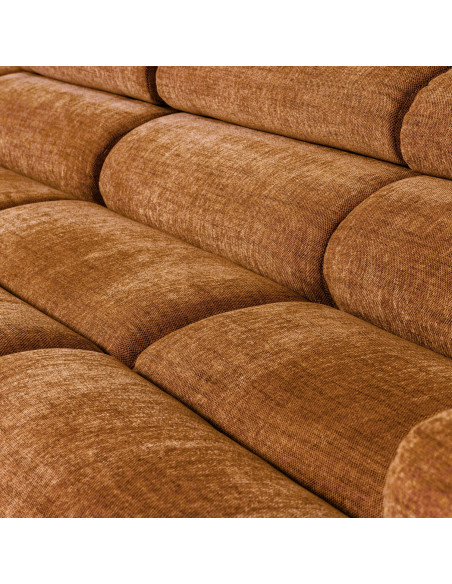 Canapé chaise longue droite Novi tissu mélangé orange woood