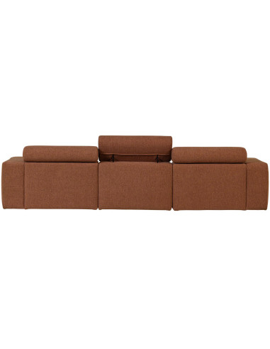 Canapé chaise longue droite Novi tissu bouclé terra woood