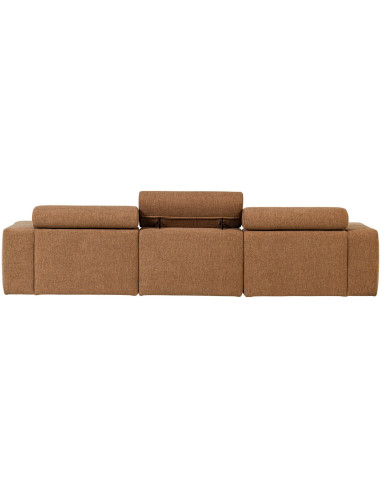 Canapé chaise longue droite Novi tissu bouclé caramel woood
