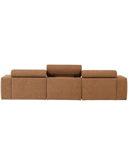 Canapé chaise longue droite Novi tissu bouclé caramel woood