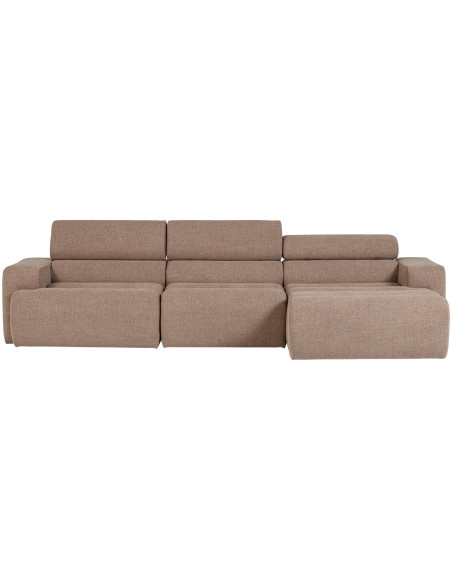 Canapé chaise longue droite Novi tissu bouclé taupe woood