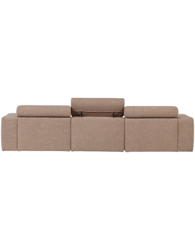 Canapé chaise longue droite Novi tissu bouclé taupe woood