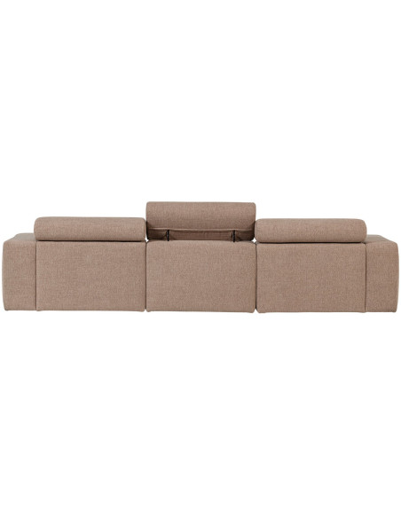 Canapé chaise longue droite Novi tissu bouclé taupe woood