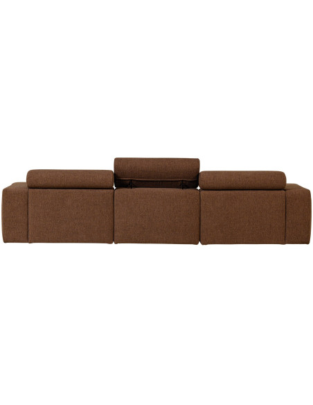 Canapé chaise longue droite Novi tissu bouclé moka woood