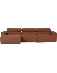 Canapé chaise longue gauche Novi tissu bouclé terra woood