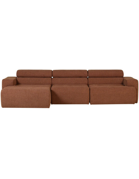Canapé chaise longue gauche Novi tissu bouclé terra woood