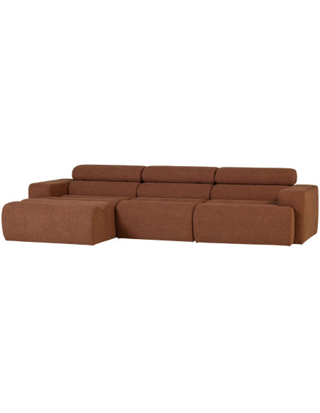 Canapé chaise longue gauche Novi tissu bouclé terra woood