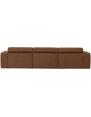 Canapé chaise longue gauche Novi tissu bouclé moka woood