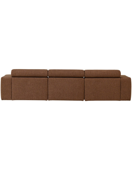 Canapé chaise longue gauche Novi tissu bouclé moka woood