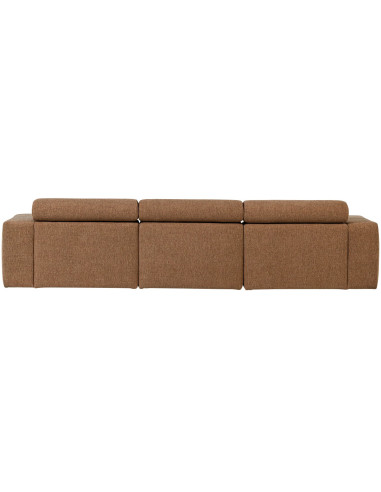 Canapé chaise longue gauche Novi tissu bouclé moka woood